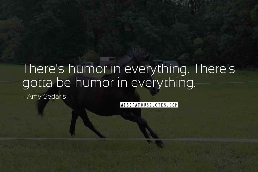 Amy Sedaris Quotes: There's humor in everything. There's gotta be humor in everything.