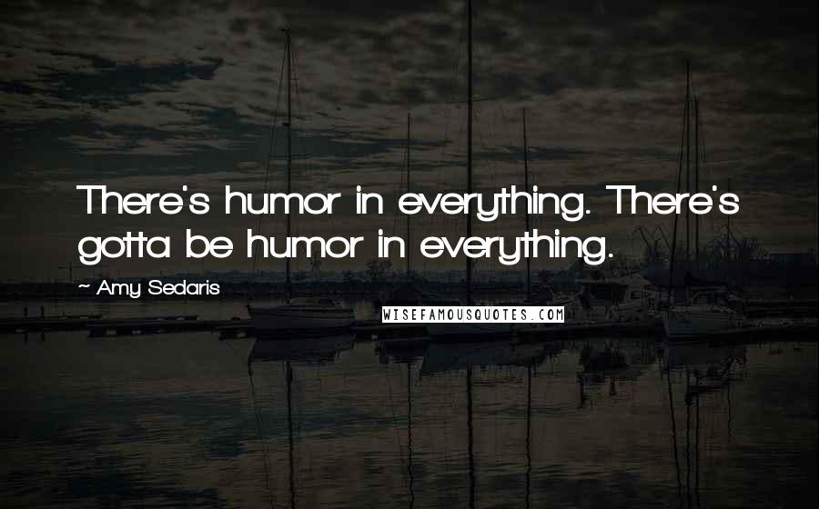 Amy Sedaris Quotes: There's humor in everything. There's gotta be humor in everything.