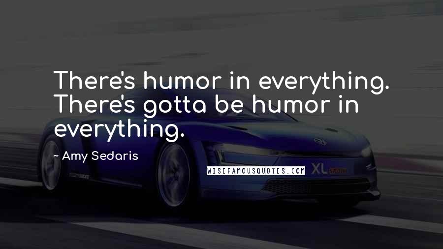 Amy Sedaris Quotes: There's humor in everything. There's gotta be humor in everything.