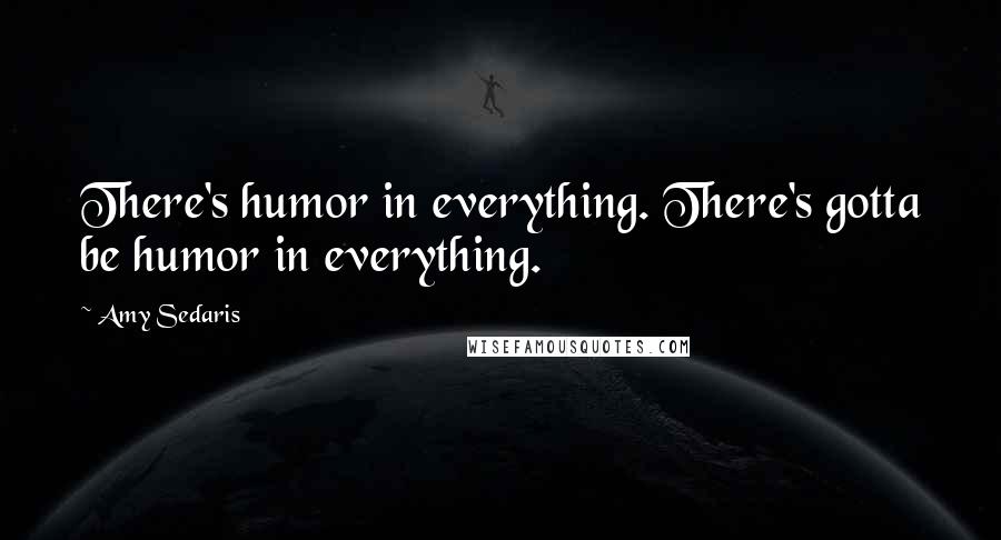 Amy Sedaris Quotes: There's humor in everything. There's gotta be humor in everything.