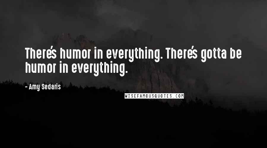 Amy Sedaris Quotes: There's humor in everything. There's gotta be humor in everything.