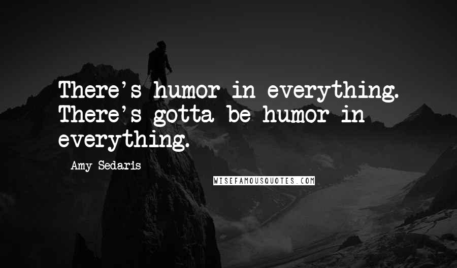 Amy Sedaris Quotes: There's humor in everything. There's gotta be humor in everything.