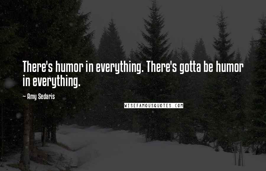 Amy Sedaris Quotes: There's humor in everything. There's gotta be humor in everything.