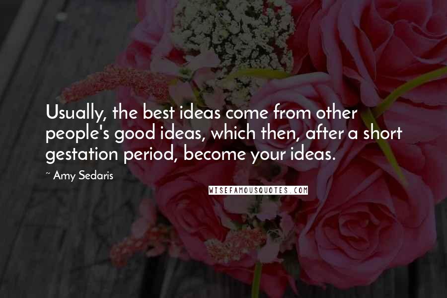 Amy Sedaris Quotes: Usually, the best ideas come from other people's good ideas, which then, after a short gestation period, become your ideas.