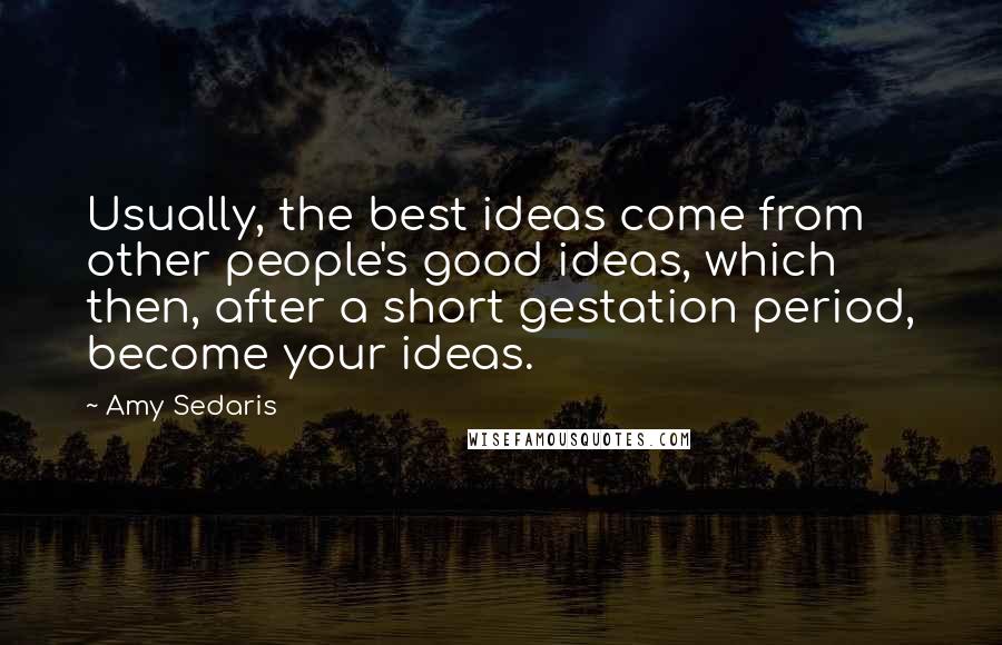 Amy Sedaris Quotes: Usually, the best ideas come from other people's good ideas, which then, after a short gestation period, become your ideas.