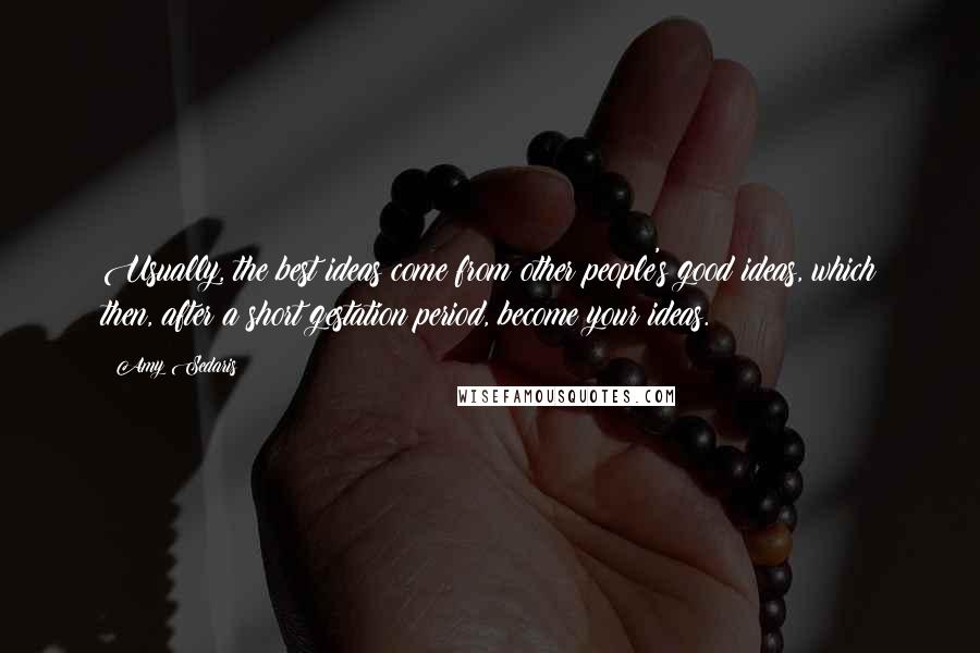 Amy Sedaris Quotes: Usually, the best ideas come from other people's good ideas, which then, after a short gestation period, become your ideas.