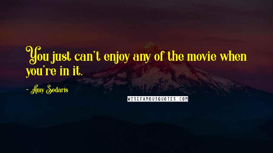 Amy Sedaris Quotes: You just can't enjoy any of the movie when you're in it.