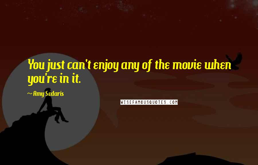 Amy Sedaris Quotes: You just can't enjoy any of the movie when you're in it.