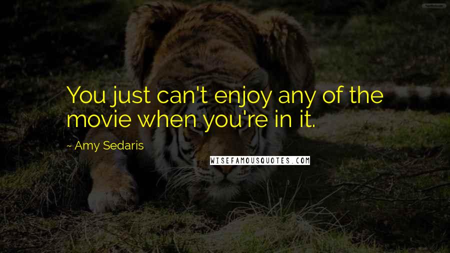 Amy Sedaris Quotes: You just can't enjoy any of the movie when you're in it.