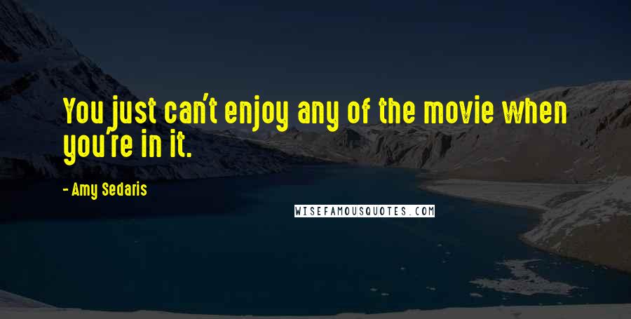 Amy Sedaris Quotes: You just can't enjoy any of the movie when you're in it.