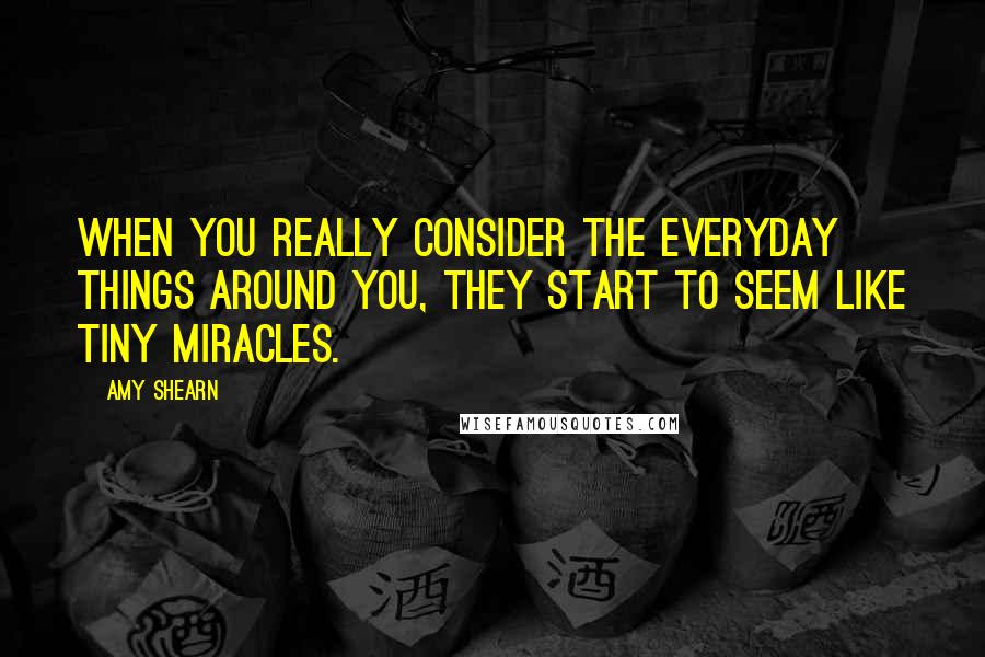 Amy Shearn Quotes: When you really consider the everyday things around you, they start to seem like tiny miracles.