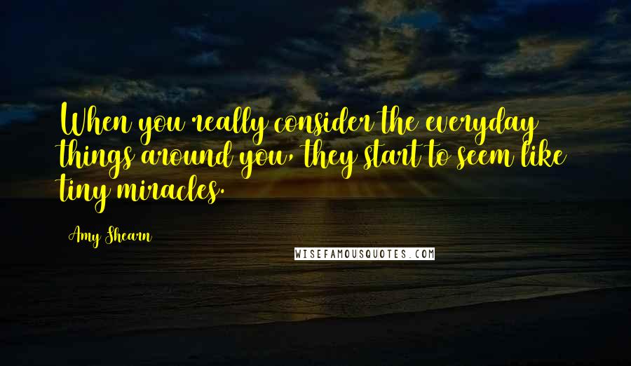 Amy Shearn Quotes: When you really consider the everyday things around you, they start to seem like tiny miracles.