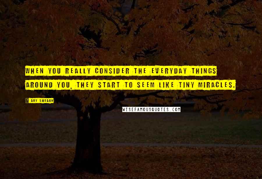 Amy Shearn Quotes: When you really consider the everyday things around you, they start to seem like tiny miracles.