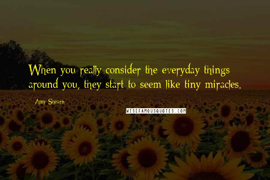 Amy Shearn Quotes: When you really consider the everyday things around you, they start to seem like tiny miracles.