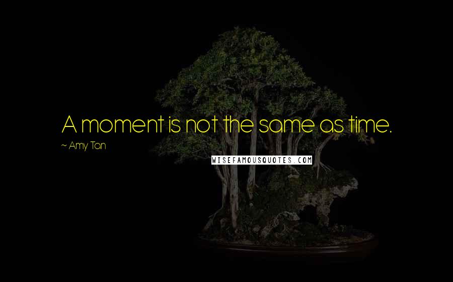 Amy Tan Quotes: A moment is not the same as time.