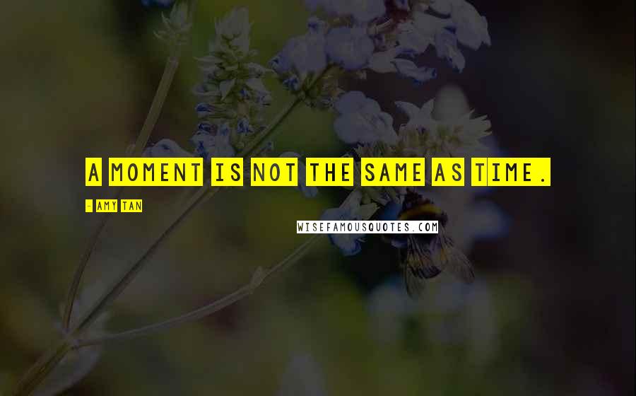 Amy Tan Quotes: A moment is not the same as time.