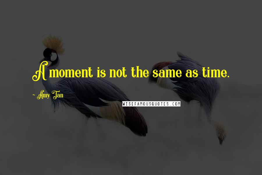 Amy Tan Quotes: A moment is not the same as time.