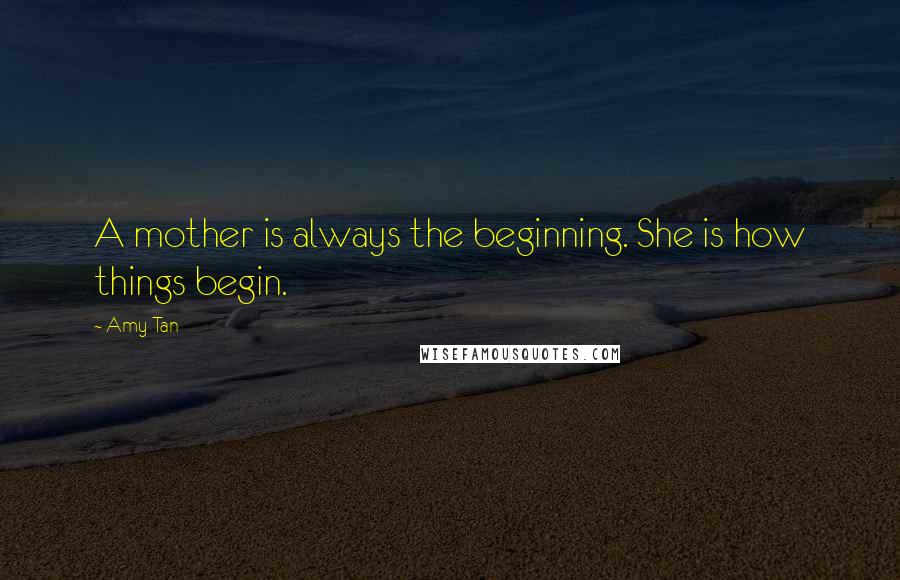 Amy Tan Quotes: A mother is always the beginning. She is how things begin.