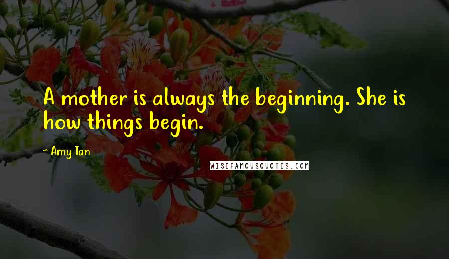Amy Tan Quotes: A mother is always the beginning. She is how things begin.