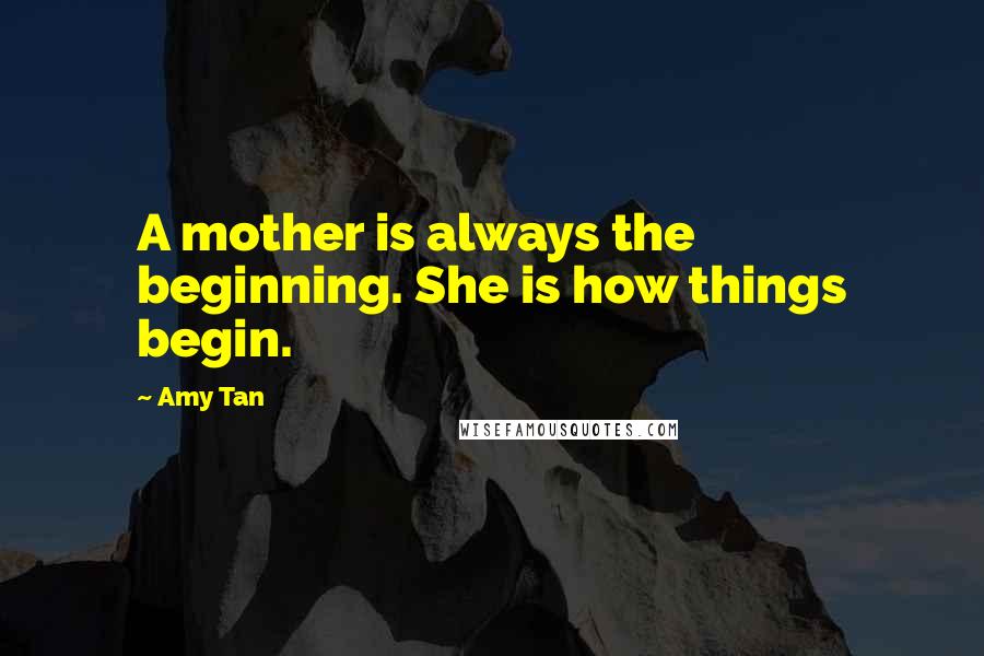 Amy Tan Quotes: A mother is always the beginning. She is how things begin.
