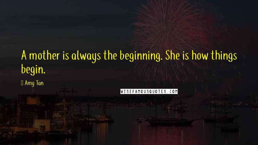 Amy Tan Quotes: A mother is always the beginning. She is how things begin.