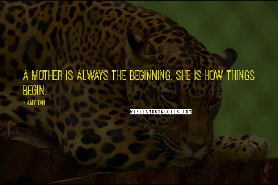 Amy Tan Quotes: A mother is always the beginning. She is how things begin.