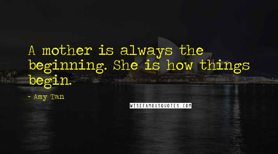 Amy Tan Quotes: A mother is always the beginning. She is how things begin.
