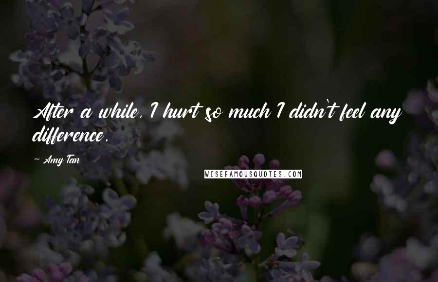 Amy Tan Quotes: After a while, I hurt so much I didn't feel any difference.