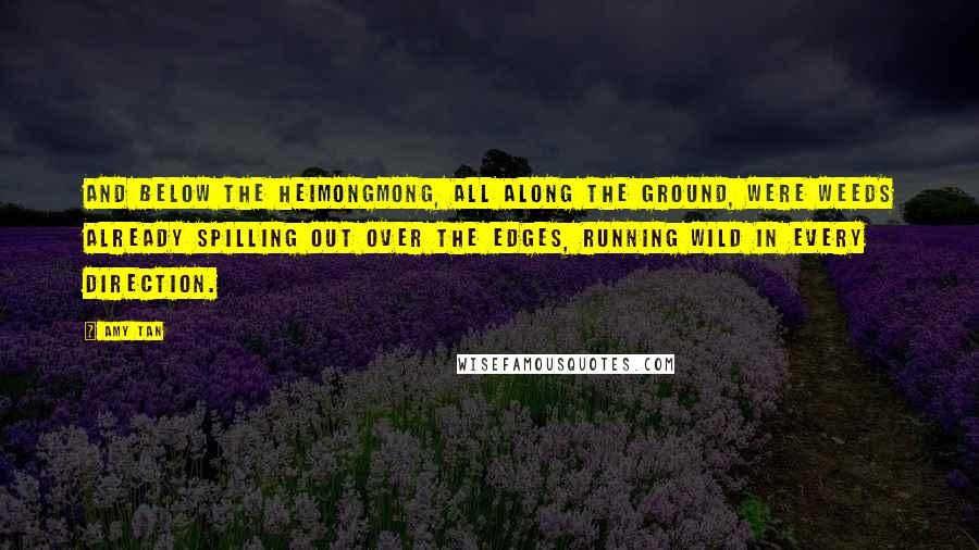 Amy Tan Quotes: And below the heimongmong, all along the ground, were weeds already spilling out over the edges, running wild in every direction.