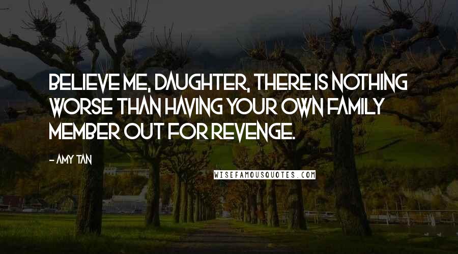 Amy Tan Quotes: Believe me, daughter, there is nothing worse than having your own family member out for revenge.