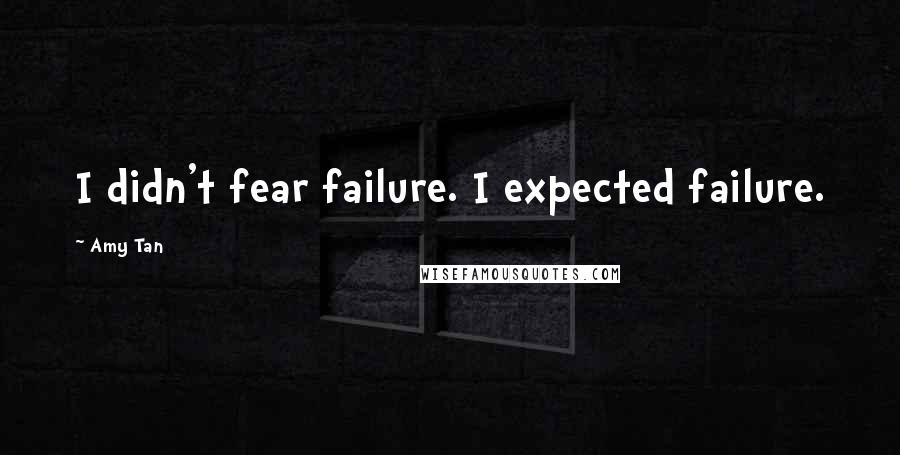 Amy Tan Quotes: I didn't fear failure. I expected failure.