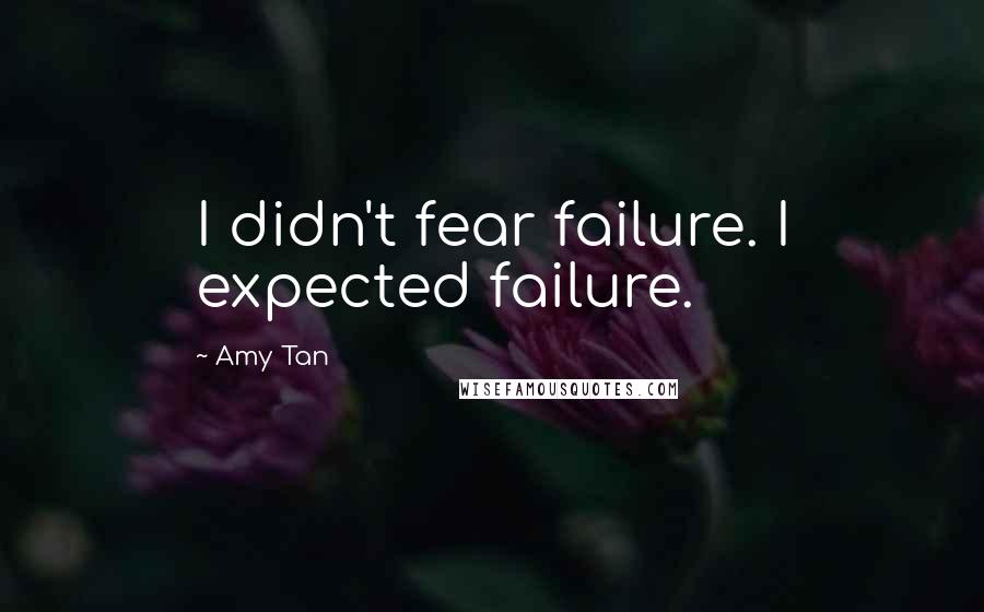 Amy Tan Quotes: I didn't fear failure. I expected failure.