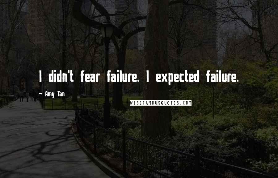 Amy Tan Quotes: I didn't fear failure. I expected failure.