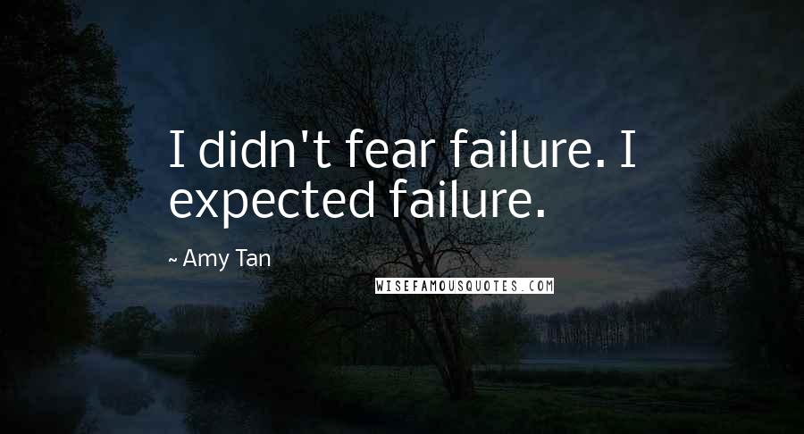 Amy Tan Quotes: I didn't fear failure. I expected failure.