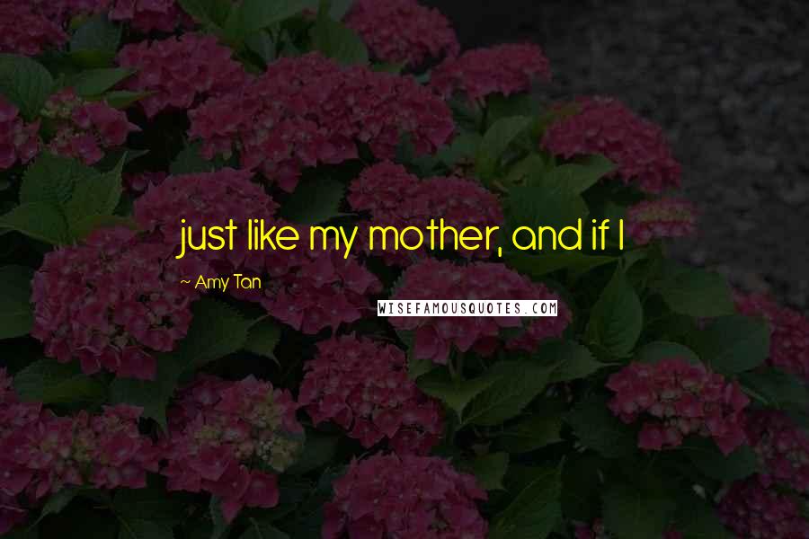 Amy Tan Quotes: just like my mother, and if I