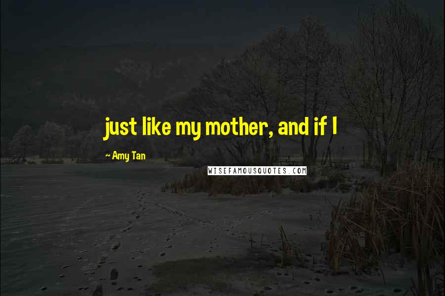 Amy Tan Quotes: just like my mother, and if I