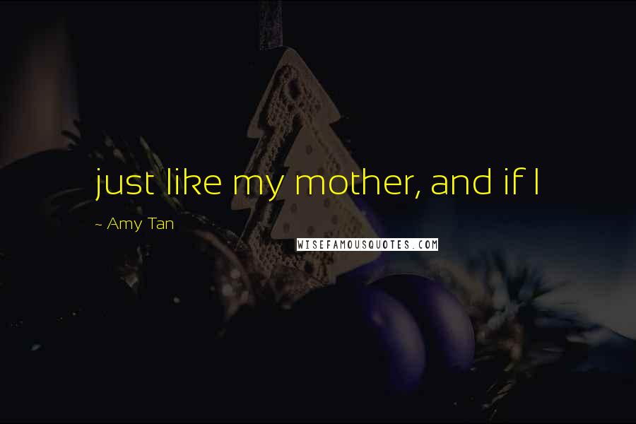 Amy Tan Quotes: just like my mother, and if I