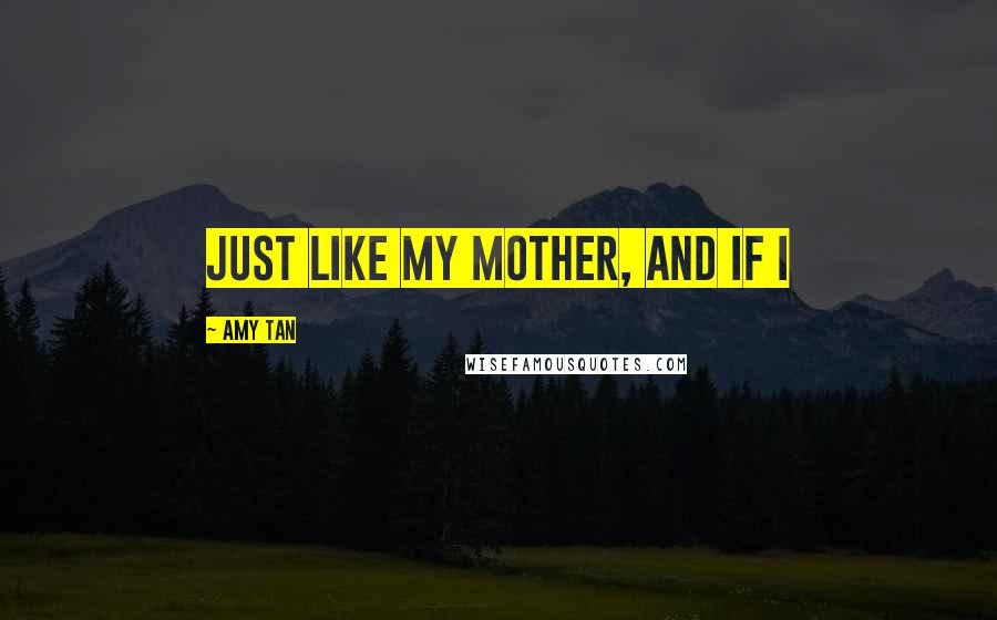 Amy Tan Quotes: just like my mother, and if I