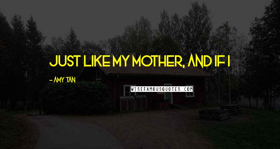 Amy Tan Quotes: just like my mother, and if I