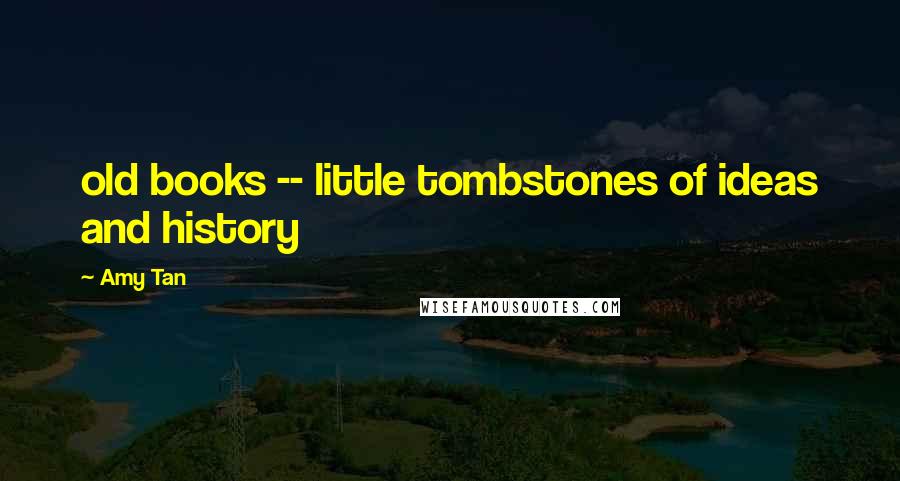 Amy Tan Quotes: old books -- little tombstones of ideas and history