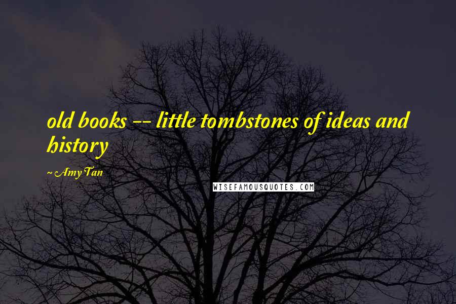 Amy Tan Quotes: old books -- little tombstones of ideas and history