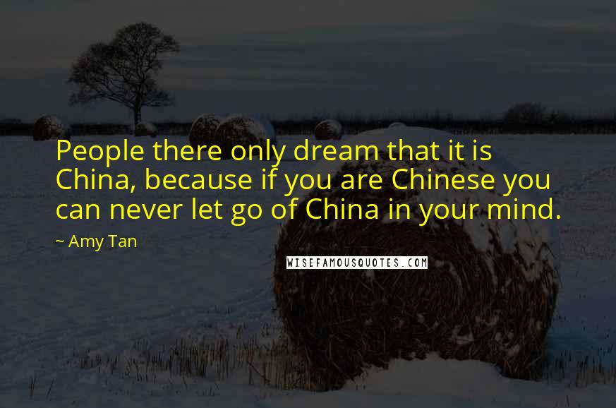 Amy Tan Quotes: People there only dream that it is China, because if you are Chinese you can never let go of China in your mind.