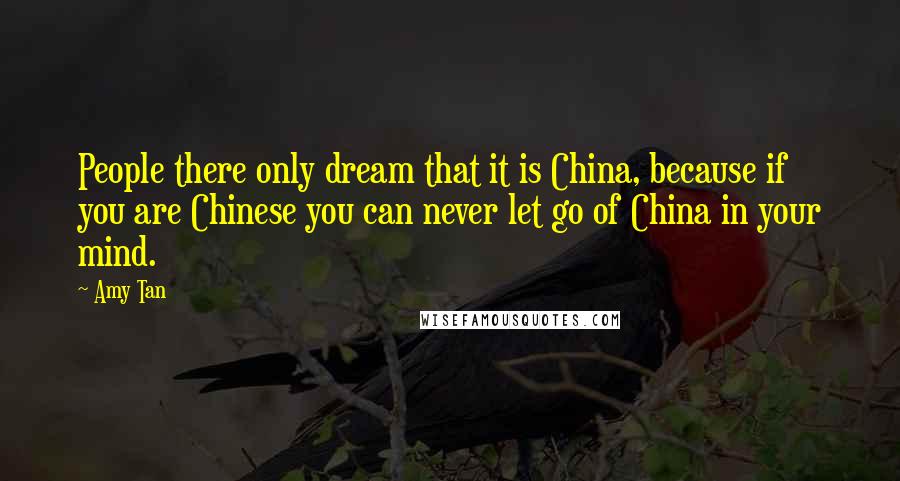 Amy Tan Quotes: People there only dream that it is China, because if you are Chinese you can never let go of China in your mind.