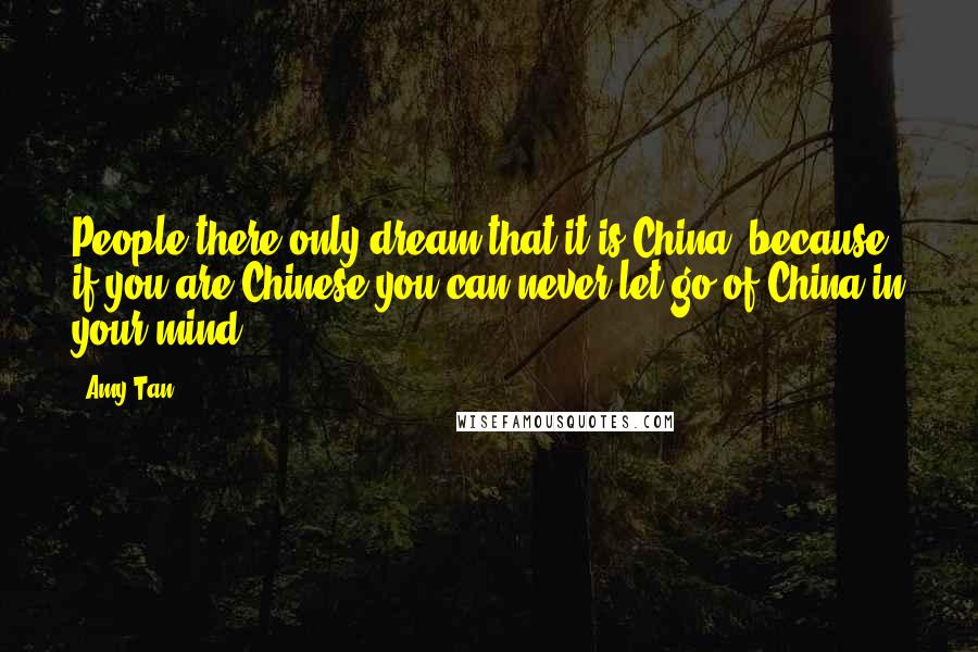 Amy Tan Quotes: People there only dream that it is China, because if you are Chinese you can never let go of China in your mind.