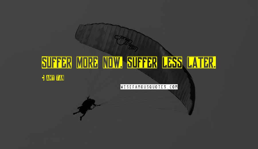 Amy Tan Quotes: Suffer more now, suffer less later.