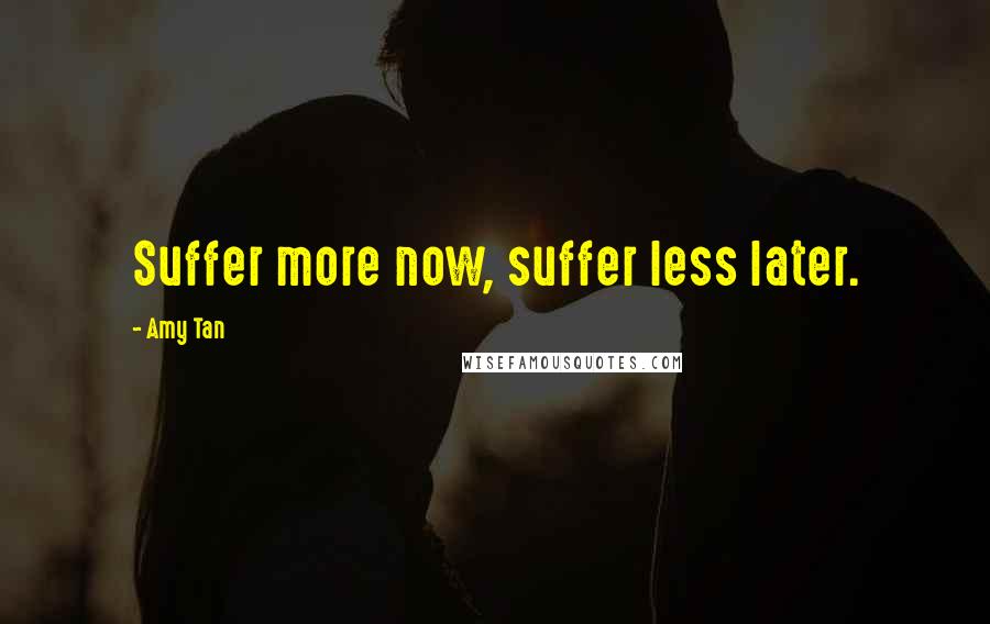 Amy Tan Quotes: Suffer more now, suffer less later.