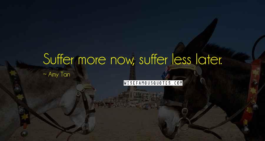 Amy Tan Quotes: Suffer more now, suffer less later.