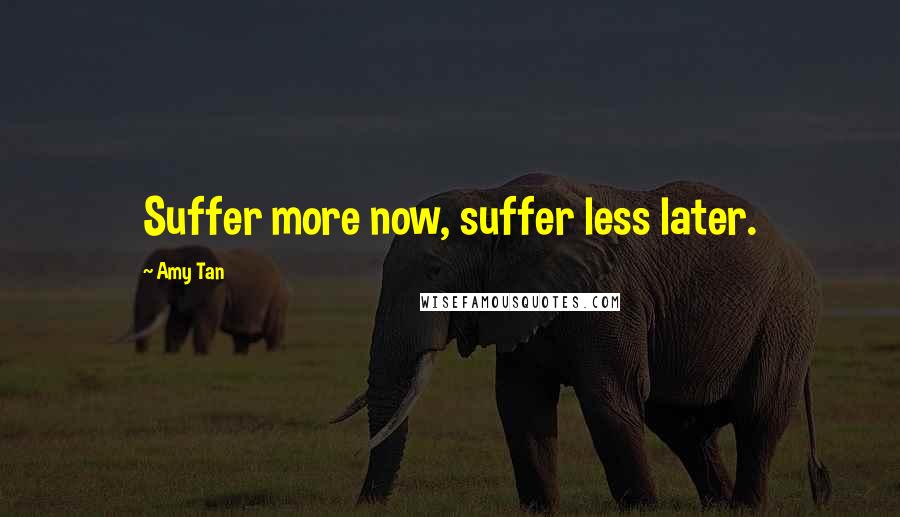 Amy Tan Quotes: Suffer more now, suffer less later.