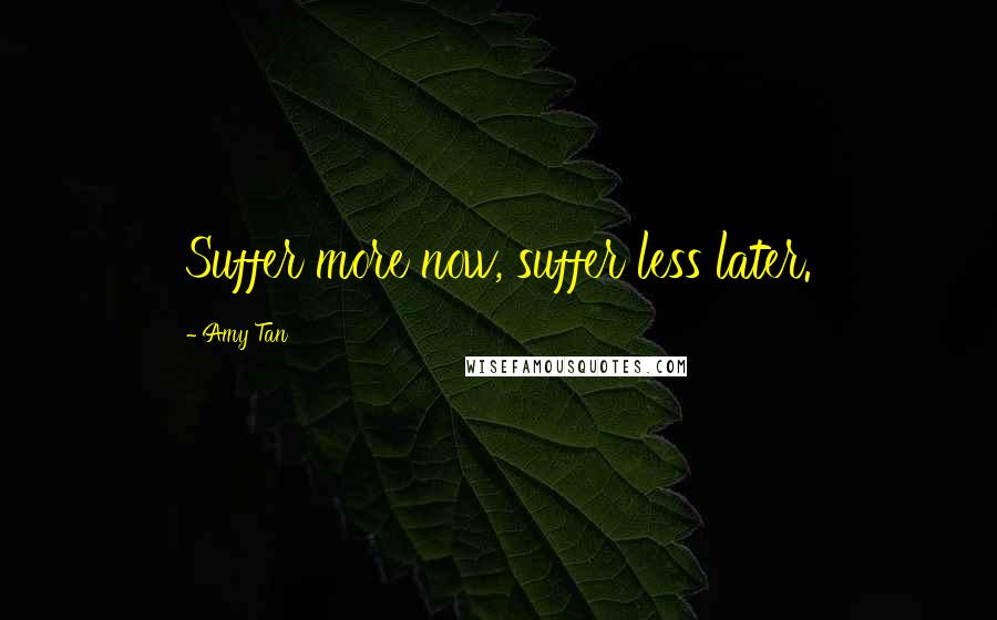 Amy Tan Quotes: Suffer more now, suffer less later.