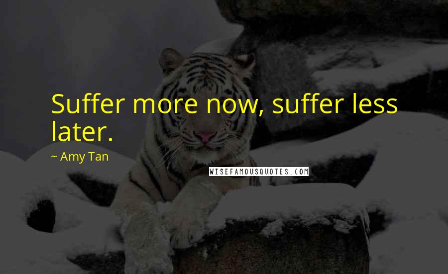 Amy Tan Quotes: Suffer more now, suffer less later.